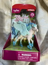 SCHLEICH Stormy Unicorn Foal Pegasus Horse Figure #70824 Blue White NIB NOS