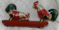 Vintage Tin Lithograph Toy Hens Chickens Pecking Dish