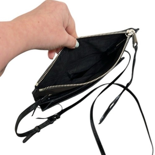Sac bandoulière Rebecca Minkoff cuir noir pompons créateur bikercore - Photo 6 sur 16