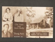 VINTAGE RPPC POSTCARD OLD MATT'S CABIN SHEPHERD OF THE HILLS COUNTRY AUNT MOLLY
