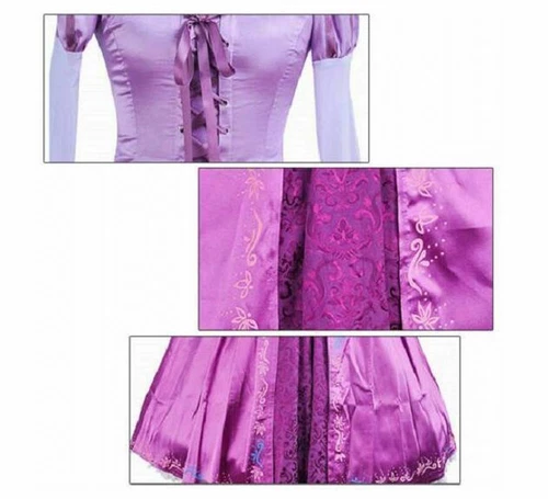 Erwachsene Prinzessin Rapunzel Kostüm Tangled Fairytale Princess Cosplay Kostüm - Bild 7 von 14