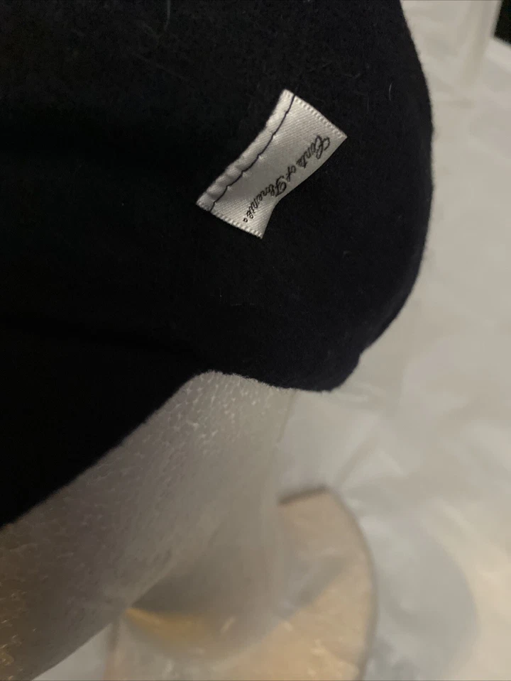 Gorra de Lana Conte Of Florence Hecha en Italia Orejeras de Esquí Talla 58 Negra De Colección Foto 3 de 4