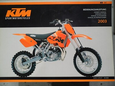 2003 KTM 65 SX OWNERS MANUAL | eBay