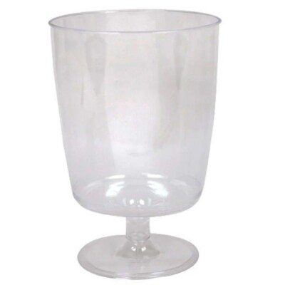 10 Pieces Elegant Plastic Wine Glasses Footed 8 oz Drinking Cups For  Parties | eBay