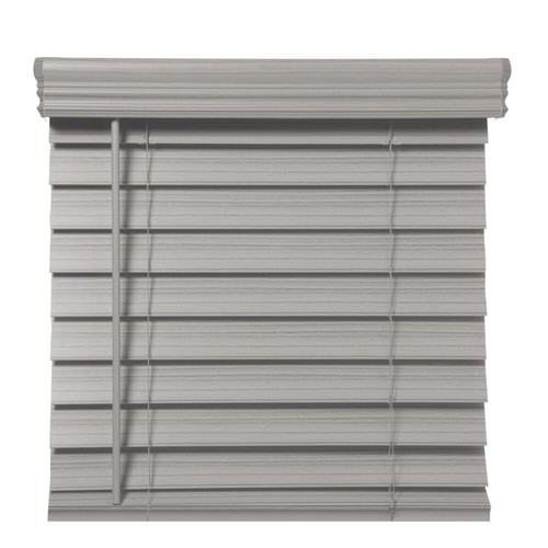 2.5" Cordless Faux Wood Blinds, Gray - Picture 2 of 6