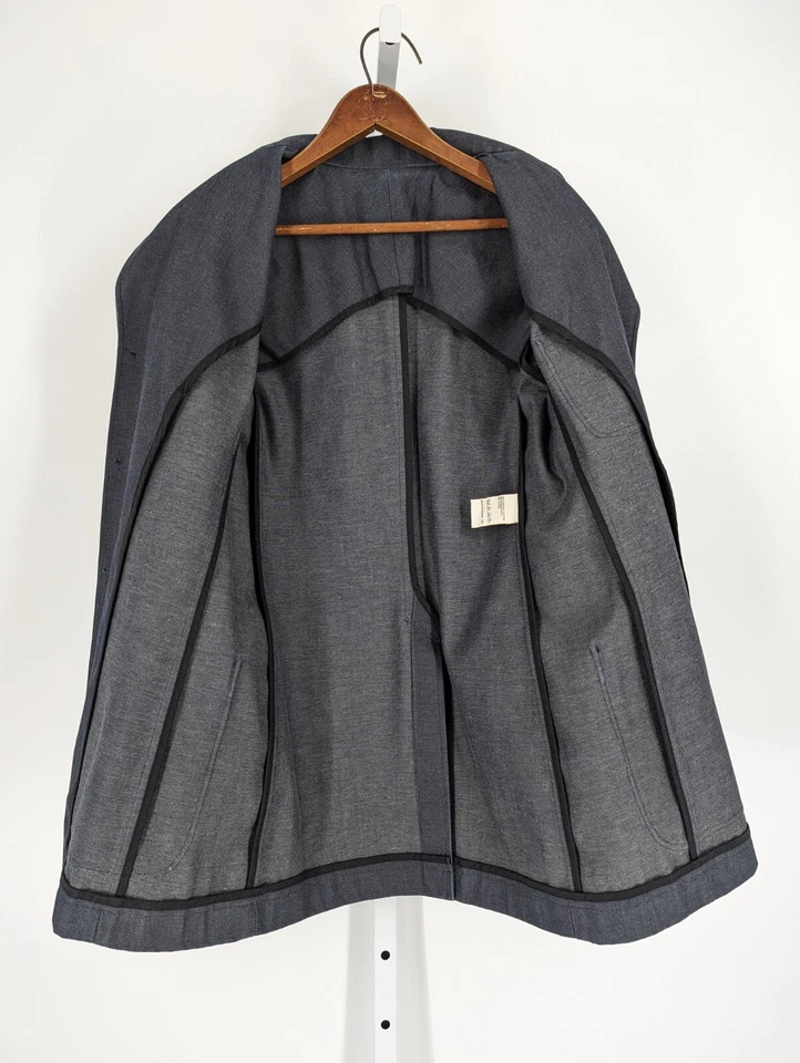 APC Indigo Denim Jean 3 Button Structured Blazer Archive Jacket France 36" XS - Image 4 of 4