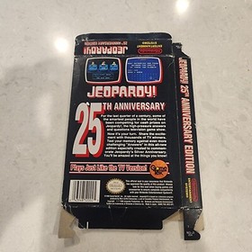 Jeopardy 25th Anniversary Edition Nintendo, NES, 1990. Box Only
