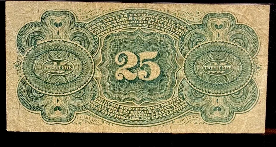 1863 25 Cents Fractional Currency Note Fourth Issue, FR# 1307 Civil War PMG VF20 - Image 4 of 4