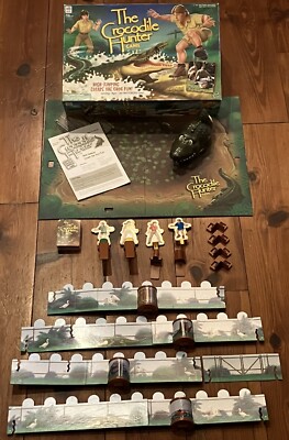 1999 The Crocodile Hunter Board Game Milton Bradley 99% complete w/ Working Croc