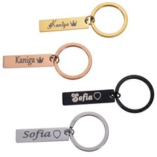 Pendantify Personalized Name Engraved Bar Keychain Bar Name Key Ring