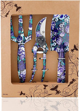 3 Piece Aluminum Garden Tool Set - Trowel, Cultivator, Pruning Shear, Gift Set f