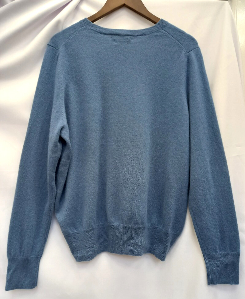 M & S AUTOGRAPH 100 Cashmere Slate Blue Long Sleeve Jumper Size 18