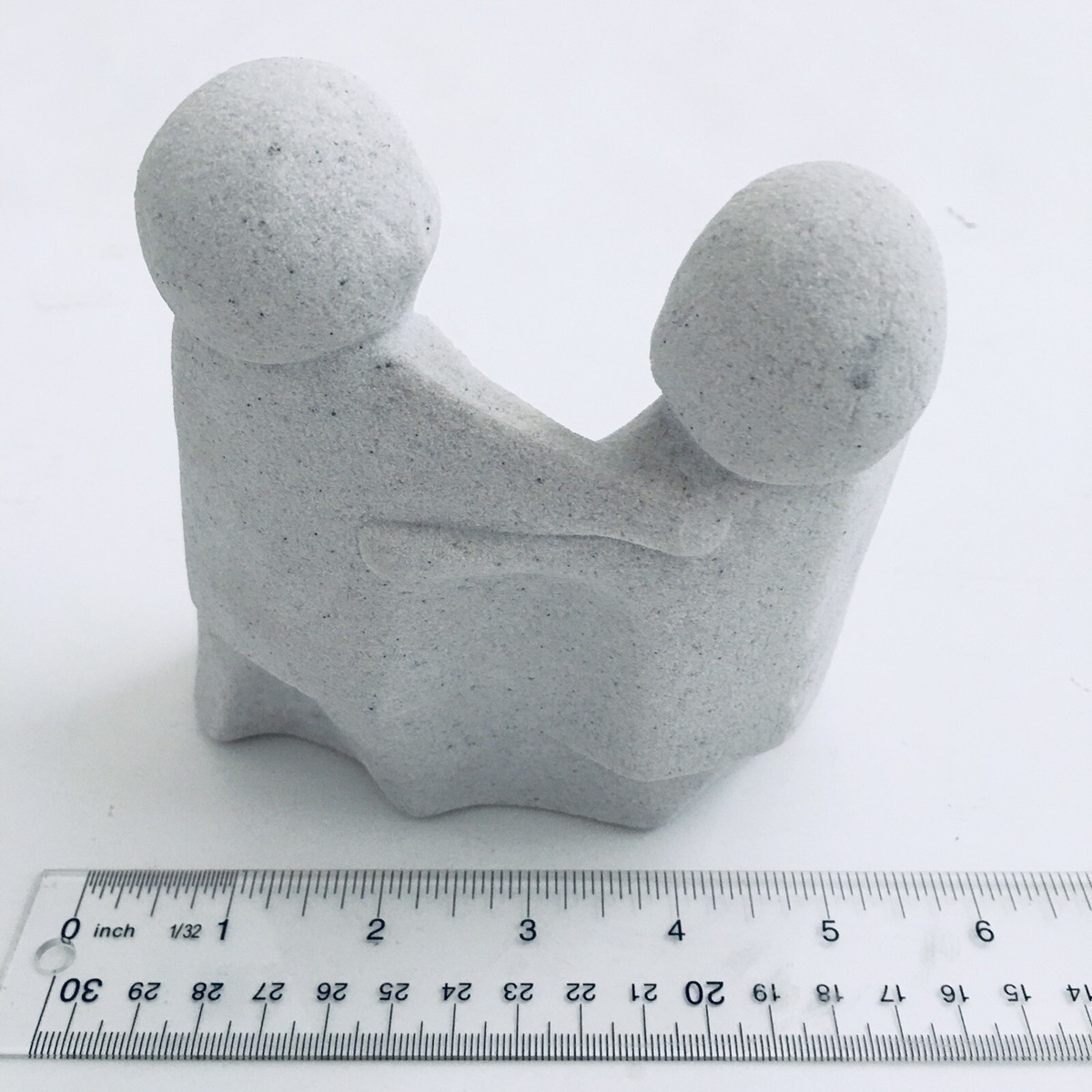 Vintage Marbell Stone Art Sculpture Belgium 2 People (5x3x4.5) MCM