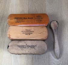 Vintage Shoe Shine Brush Lot Horsehair Empire Griffin Christopher Leng National