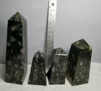 New find polished Ruby in zoisite self standing Towers 1340 grams 4 pieces 