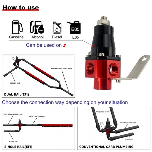 Inline Fuel Pressure Regulator Adjust 