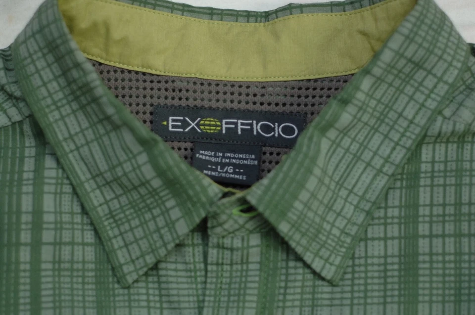 Exofficio Men's Green Gray Vented Fishing Outdoors Shirt L Large - Image 2 of 4