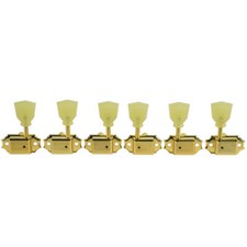 Kluson 3 3 Keystone Tuners Double Line 1/4'' post w 8.8mm bushings Gold