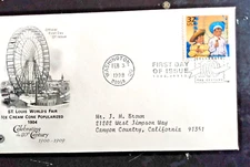 ICE CREAM CONE POPULARIZED THE ST LOUIS FAIR 1904 1900s CTC 1998 PCS CACHET FDC