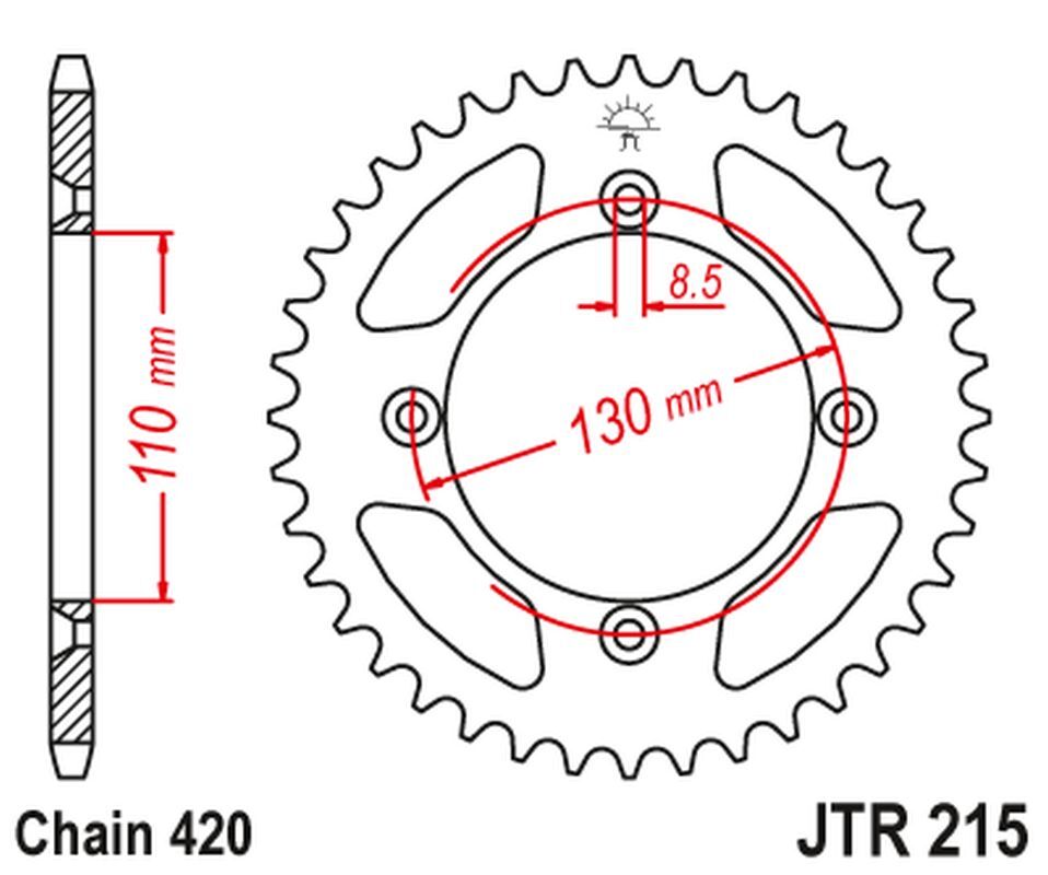 Couronne alu JT 4306 48 dents : l'excellence Racelite pour votre moto Honda CR 80
