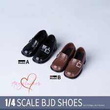 1/4MSD BJD Doll Student Shoes Buckle Uniform Shoes Black / Brown PVC Plastic