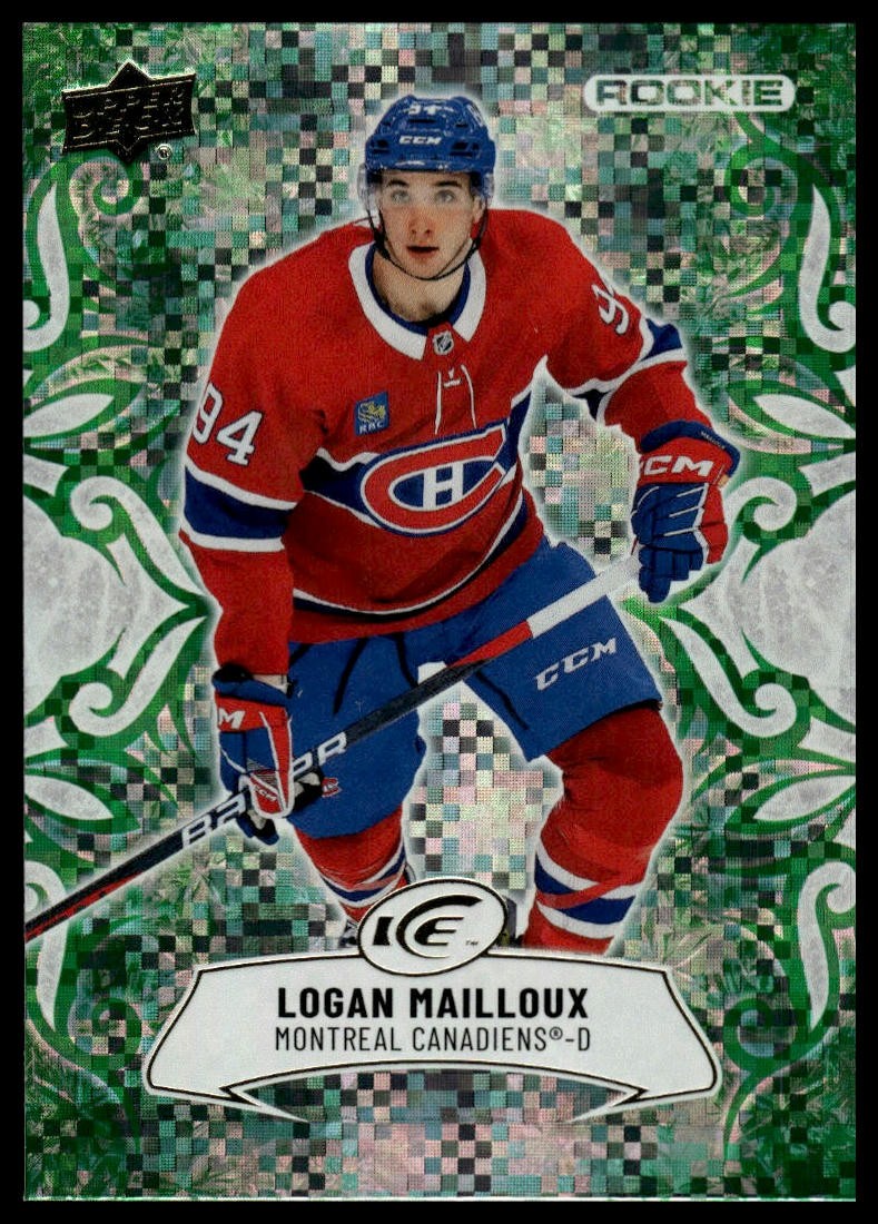 2024-25 Upper Deck Ice #109 Logan Mailloux Emerald Green RC