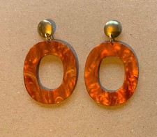 Statement-Ohrhänger…Handmade in Hamburg...Resin…Flame Orange