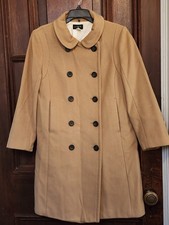 J. CREW Double Breasted 100% Wool Coat-Camel Color-Size 6