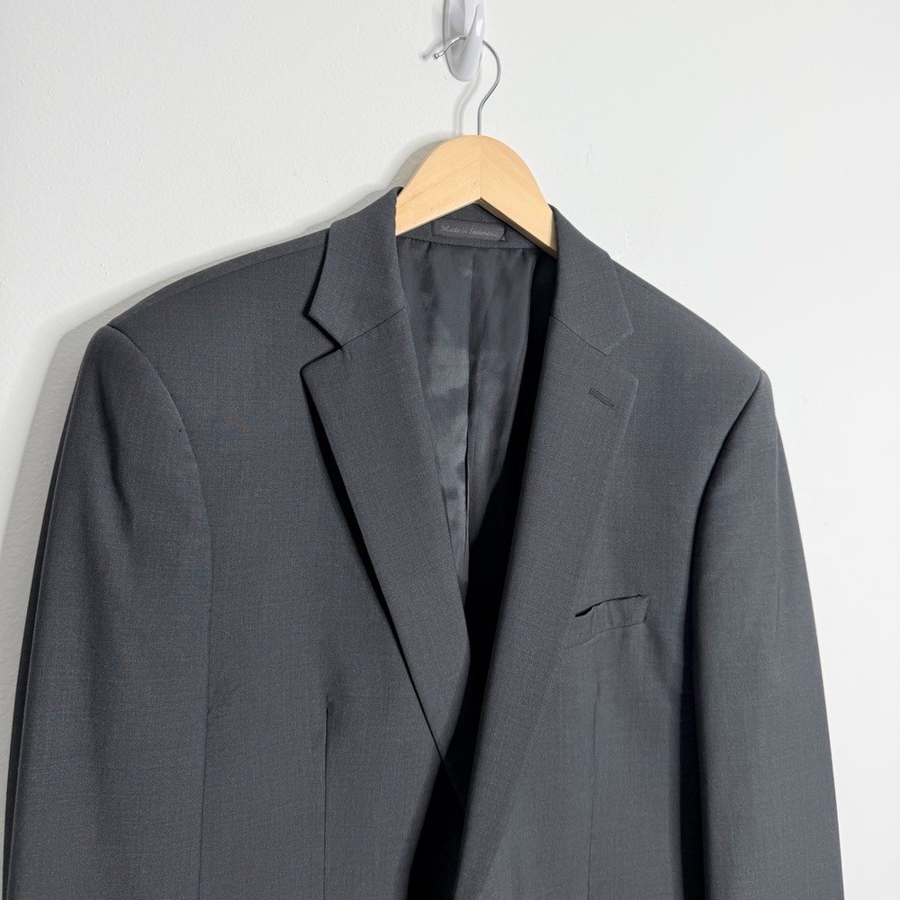 Calvin Klein Men Gray Solid Wool Stretch Blazer S… - image 6