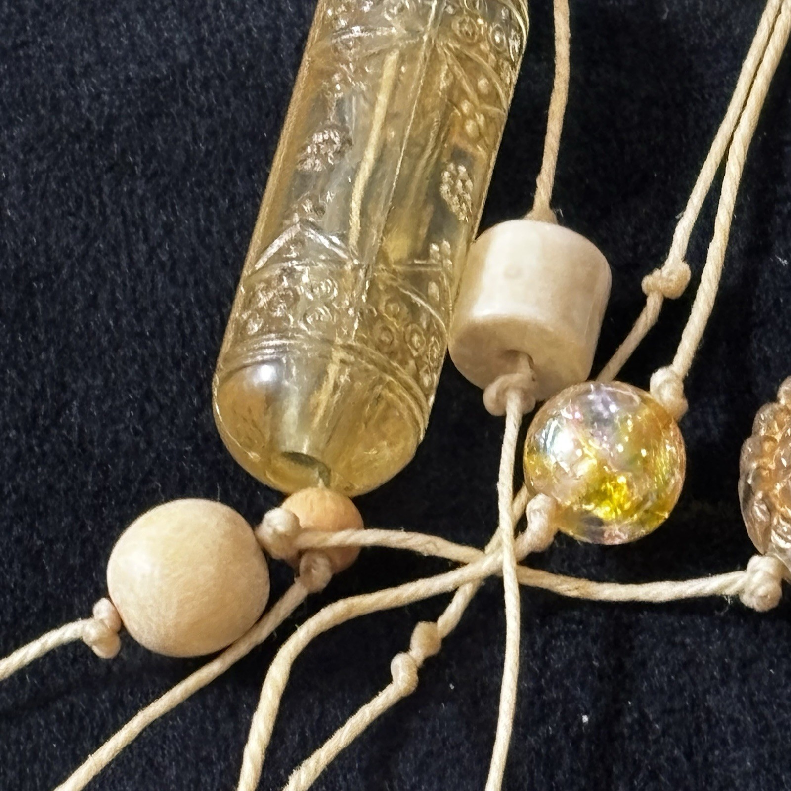 Boutique Multi Strand Statement Necklace Wood Bea… - image 2