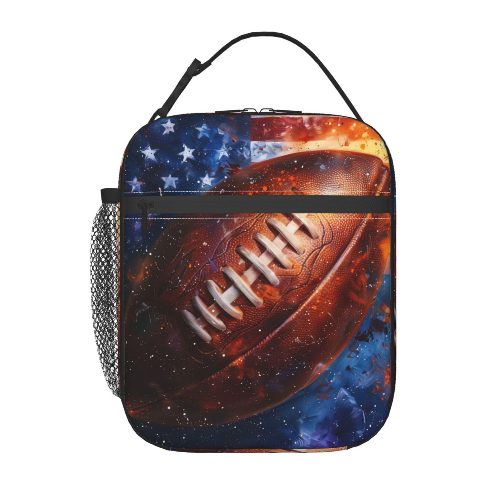Insulated Lunch Box For Men Boys Kids Fire Football Rugby Th
