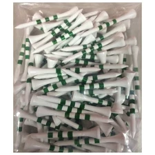 100 Pack 2-3/4 Inch Wooden Golf Tees with Height Indication Stripes White