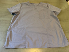 blue gray SCRUBSTAR scrub medical uniform shirt top size lare