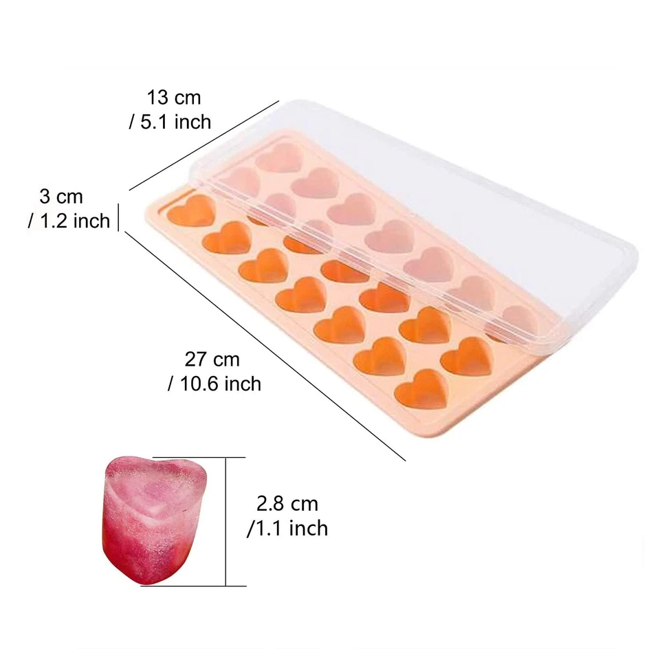 Сердце в форме льда куб лотки - силиконовый сердце кубик льда лоток с крышкой, сердце Sha... - Изображение 4 из 4