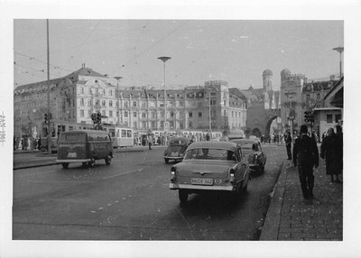 1961 Stachus Karlsplatz Karlstor Munich 1960s Photo Germany VW Bus Beetle Tram