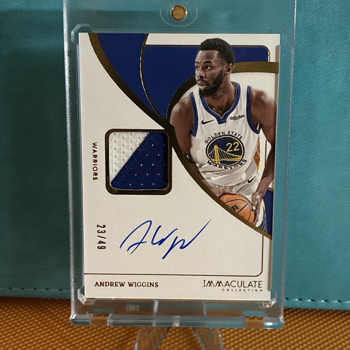 2023-24 PANINI IMMACULATE ANDREW WIGGINS AUTO JERSEY PATCH /49 
