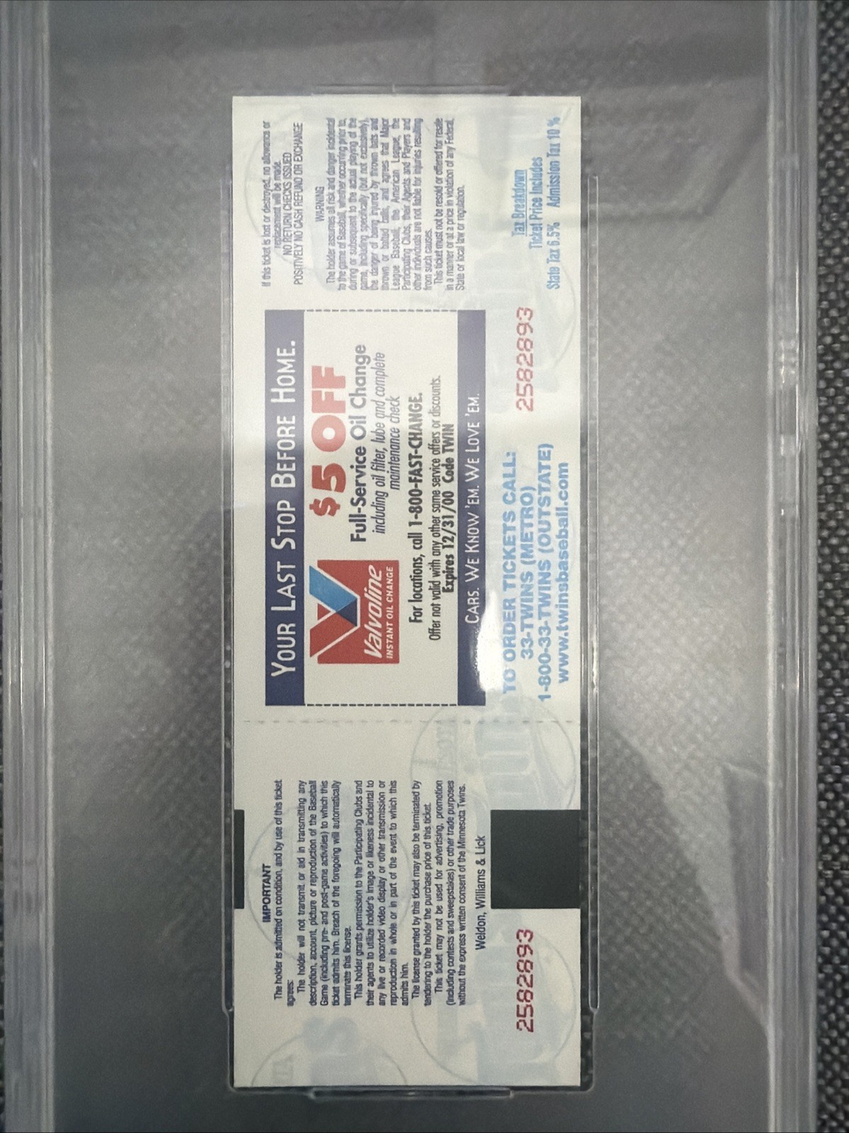 2000 CAL RIPKEN JR 3000TH HIT FULL TICKET 4/15/00 ORIOLES/TWIN💎PSA 10 GEM-MINT view 7