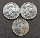 $1.50 Face Value - US 90% Silver Franklin Halves - Uncirculated - Lot #3