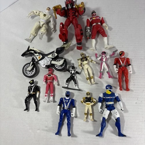 Lot Of 13 New And Vintage Power Rangers Blue Ranger White Ranger Red Ranger