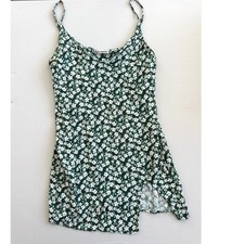 Reformation Mini Dress Medium Green Floral Marlowe Cottage Boho Summer Brunch