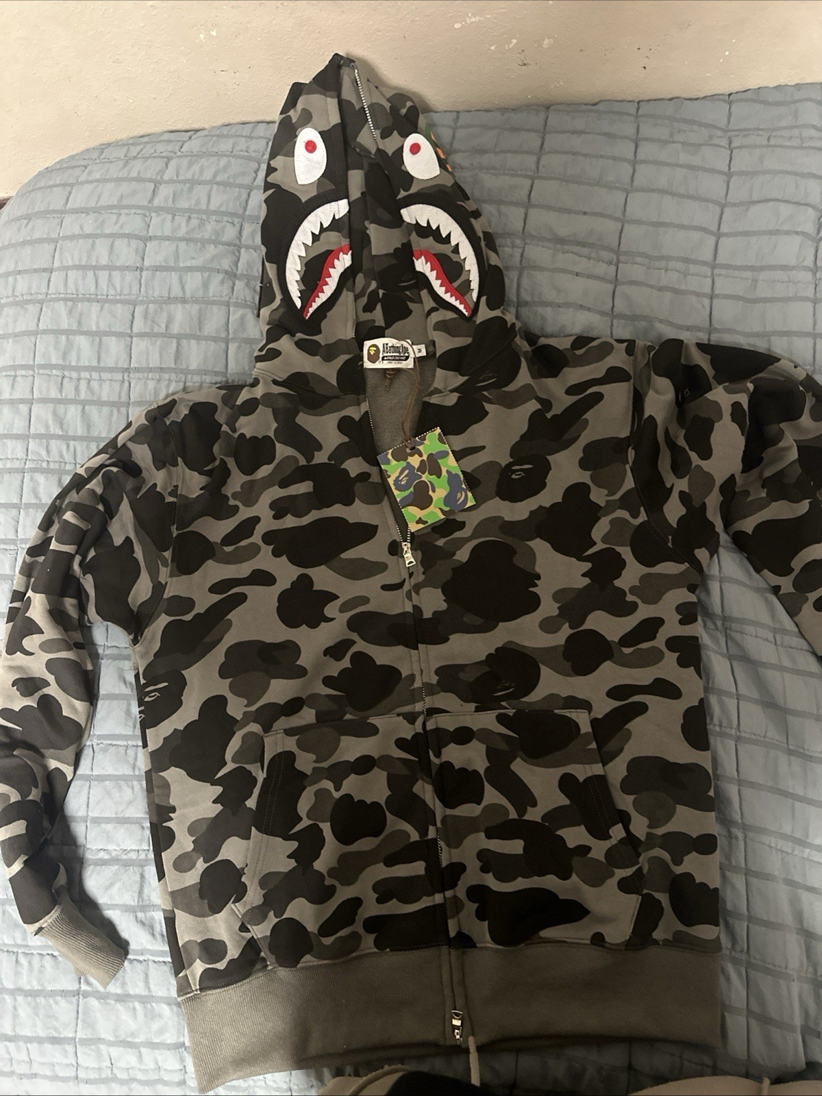Bathing Ape Black Camo Hoodie 