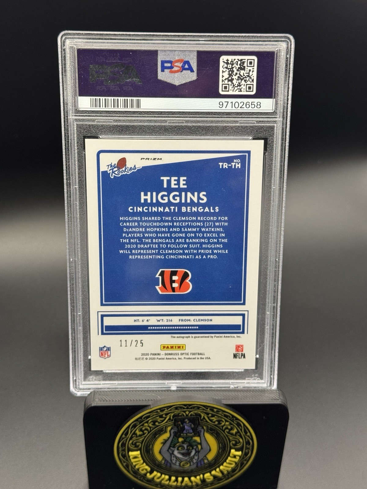 *READ DESCRIPTION* 2020 Optic Tee Higgins TR-TH Purple Stars /25 Auto RC PSA 9 view 2