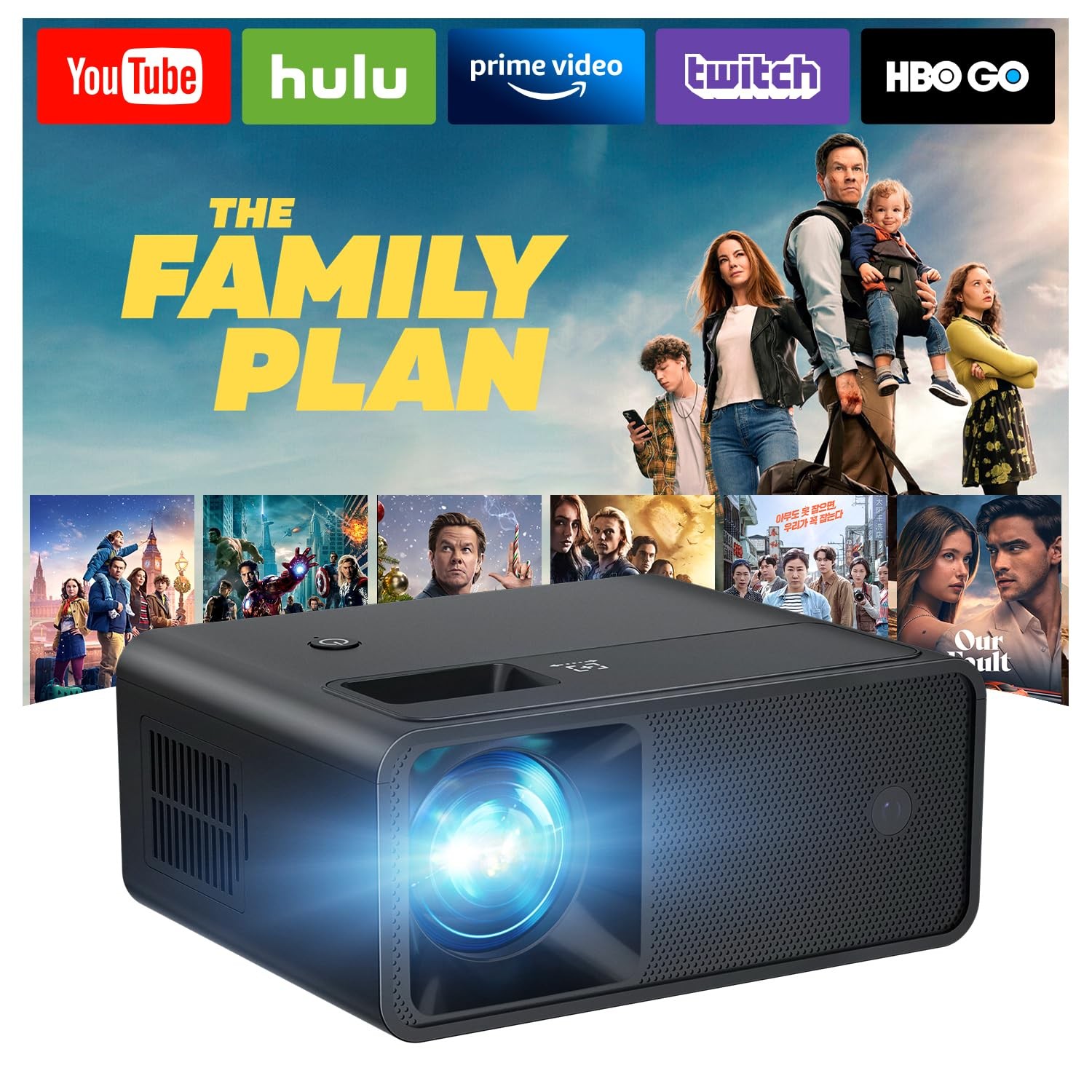 Mini Projector, Upgraded Full HD 1080P Support Video Projector, Portable Smal...-image