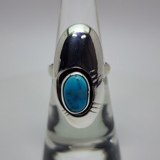 Vintage Sterling Silver Turquoise Ring Size 5