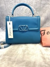 STUNNING TURQ BLUE DESIGNER BAG BY TOM&EVA PARIS HAND HELD OR CROSSBODY QUALITY 