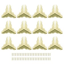 24 Pcs Metal Box Corner Protectors 1"x1" Corner Decorative, Gold Tone