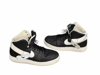 Nike Air Force 1 High Top Leather Sneakers Black/White CT2303-002 2021 Size 12