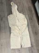Juicy Couture Velour Tracksuit Set Cream XS Full Zip Hooded Hoodie Pants