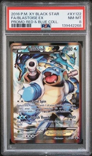 Pokemon Blastoise EX Promo Black Star XY122 PSA 8 Red & Blue Collection