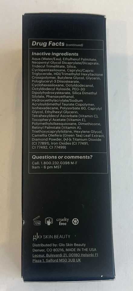 Glo Luminous Liquid Foundation SPF 18 Almond *NEW* - Image 2 of 3